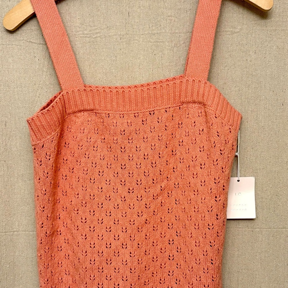 LC Lauren Conrad Coral Knit Top NWT L